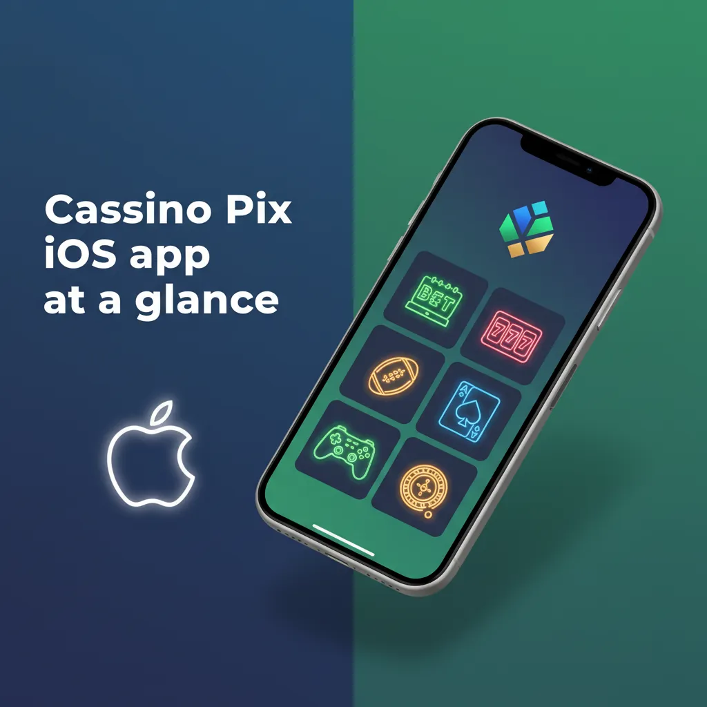 Cassino Pix iOS app on iPhone and iPad: sports betting, slots, live casino; iOS 12+, ~150 MB, free.