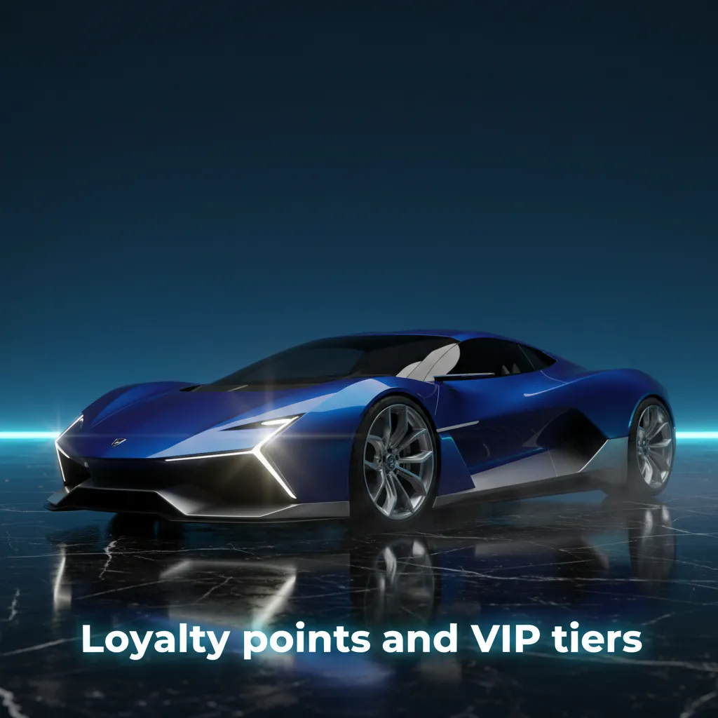 Loyalty program graphic: earn points on slots, tables, sports (1pt/10, 1/25, 1/50 BRL); climb monthly tiers for VIP perks.