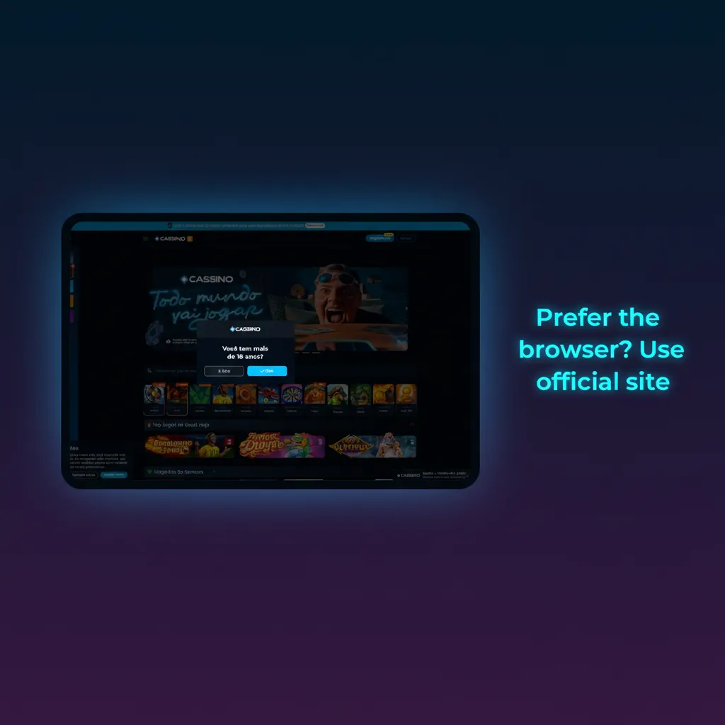 Official online casino site in a desktop browser, no PC app needed; login, registration, deposits, withdrawals, live tables