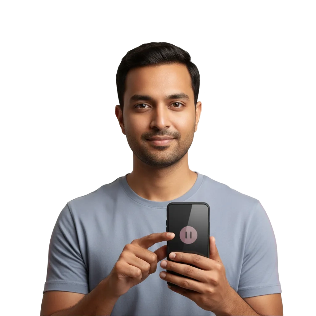 User setting play limits in a gambling app, with shield, clock, and budget icons symbolizing safety and control.
