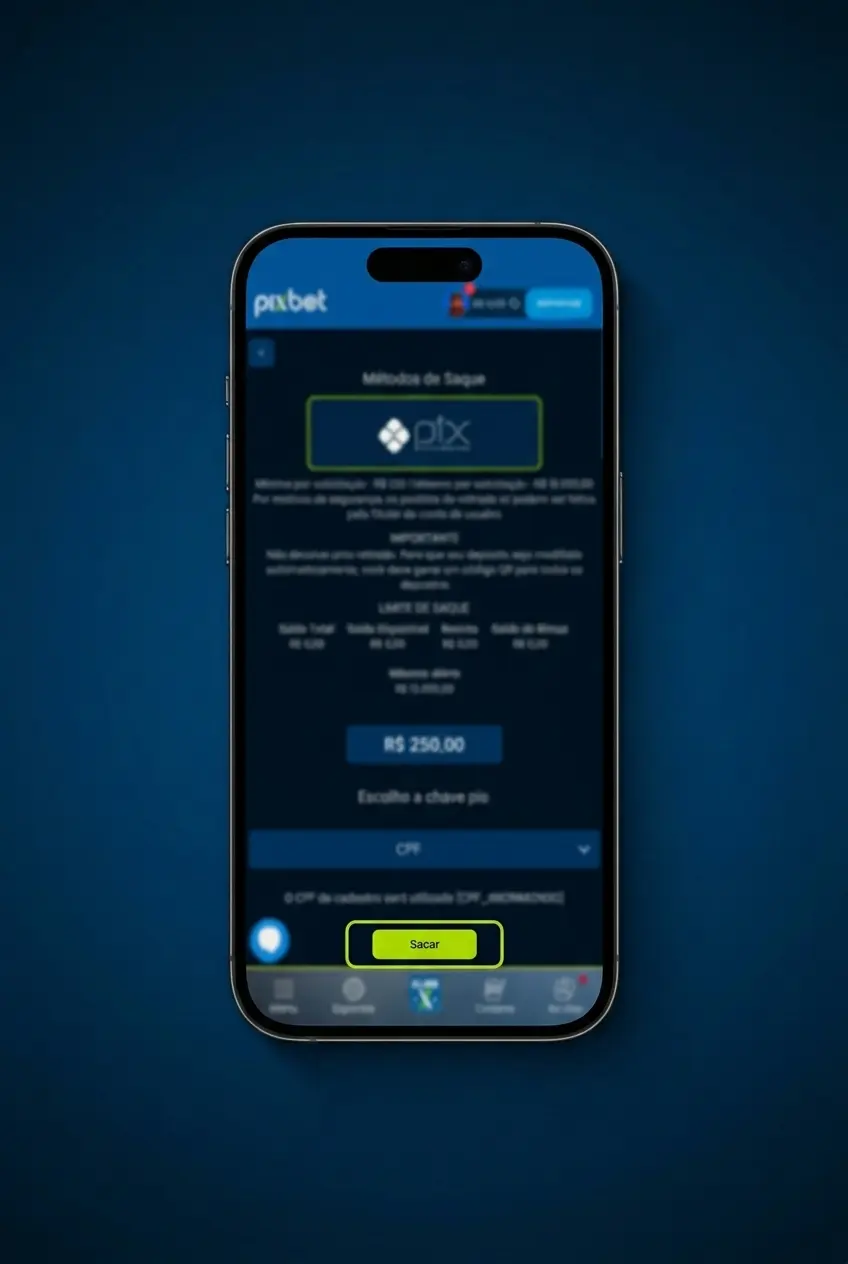 Passo a passo para realizar saque na Pixbet via Pix ou TED com valor mínimo de R$20,00