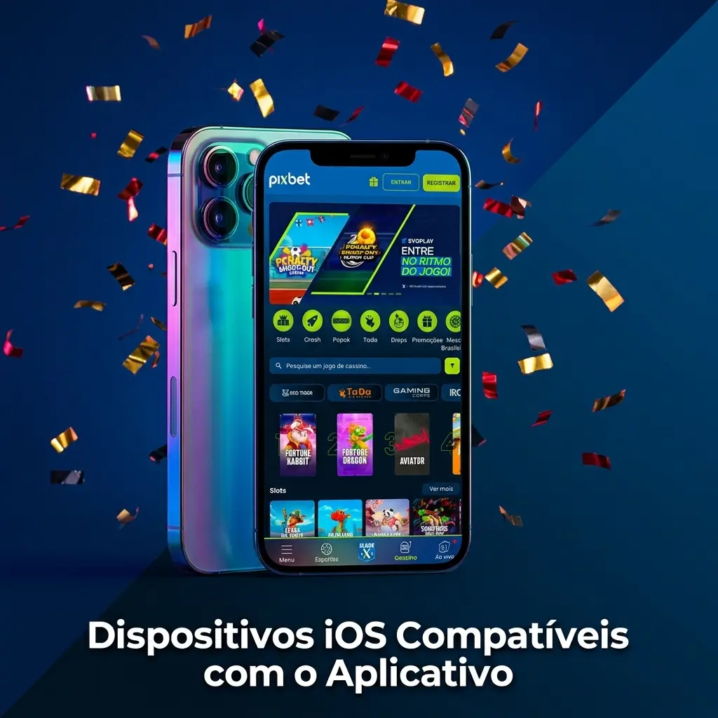 Dispositivos iOS compatíveis com o aplicativo Pixbet, incluindo modelos de iPhone X ao 15 e iPads recentes.